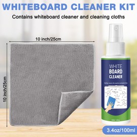 Loopeer 8 Pack Whiteboard Cleaner Spray 3. 4 oz Dry Erase Board Cleaner with Cloths Non Toxic Dry Erase Cleanning Removes Stubborn Marks from Whiteboards
