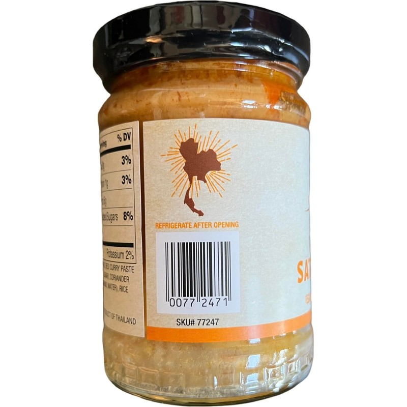 Trader Joe's Thai Peanut Satay Sauce, Vegan, 8.1 oz (Pack