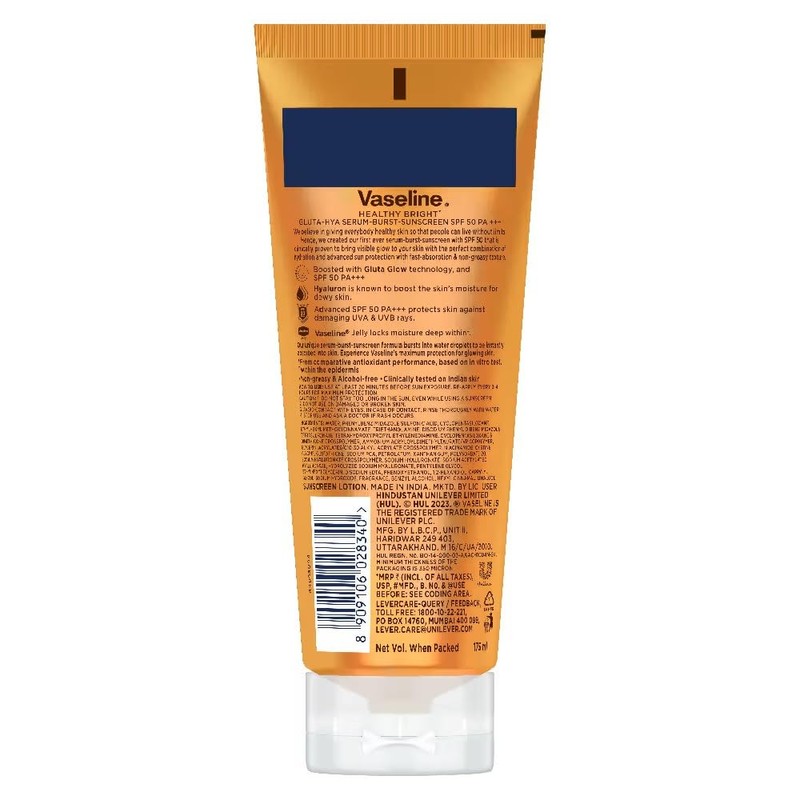 Vaselin'e Gluta-Hya Luminous Deffense Serum-Burst-Sunscreen SPF 50 PA+++ Sunscreen Lotion