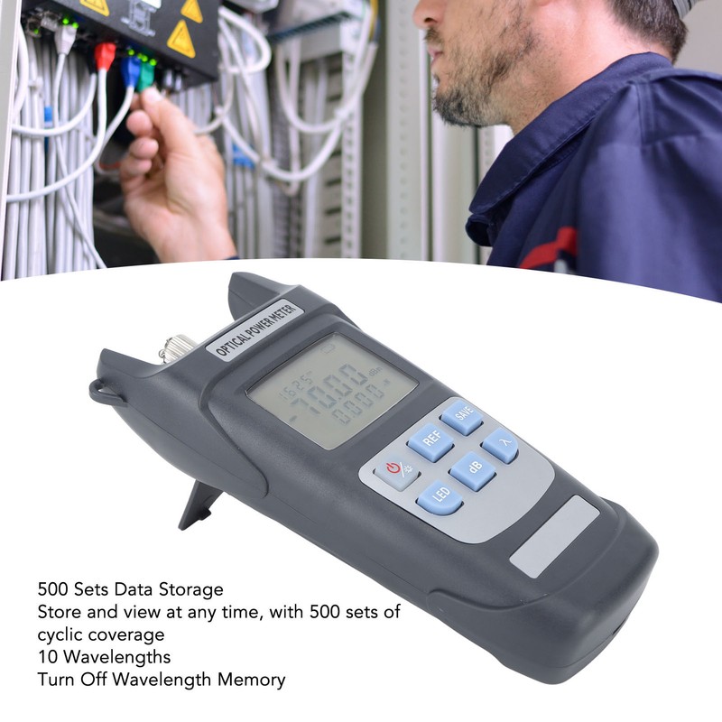 Optical Power Meter Optic Fiber Attenuation Tester with LED Lamp