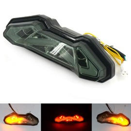 MZS Motorcycle Tail Light LED Turn Signal Blinker Integrated Smoke Compatible with FZ09 FZ-09 14-16 / FJ-09 FJ09 15-18 / FZ-10 FZ10 17-18 / MT-10 MT10 18-20 / Tracer 900 GT 19-20