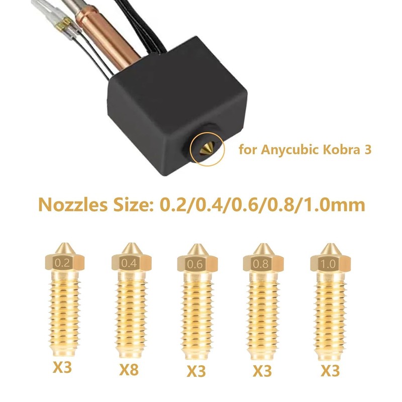 Taicols 20 Kobra 3Barss Nozzle Kits, Suitable for 8PCS 0.4mm
