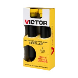 Victor Mole and Gopher Sonic Spike - Outdoor Mole and Gopher Repellent - M9012 - Chemical Free Solution - 2 Pack Sonic Spikes
