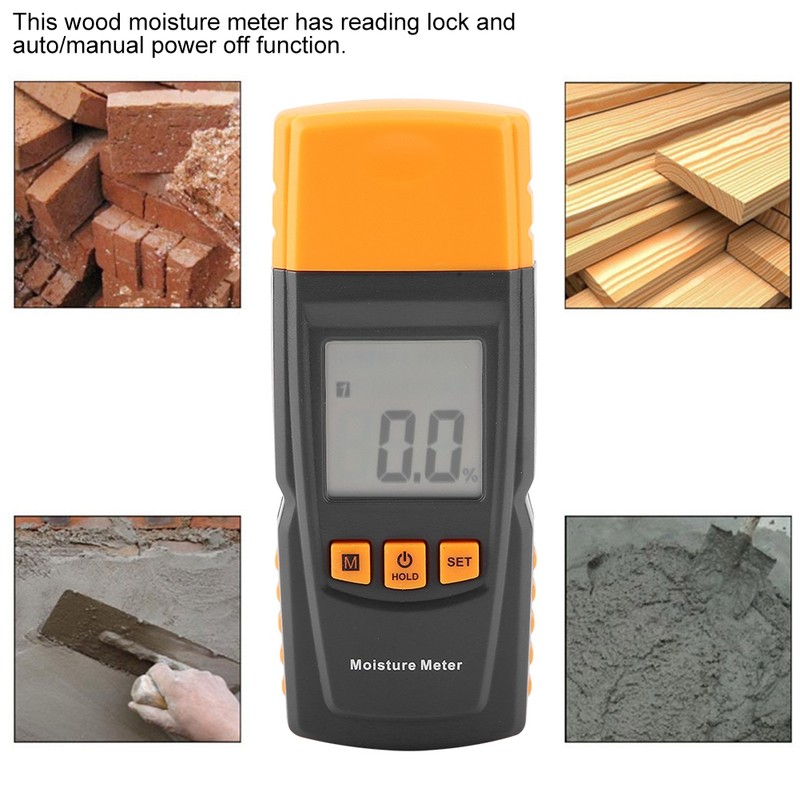 GM605 LCD Display Portable Digital Wood Moisture Meter Humidity Tester