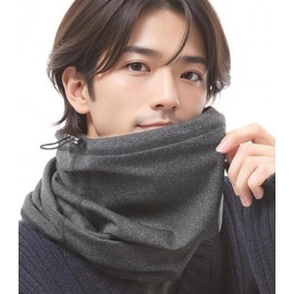 NS NSHACK Men's Neck Warmer, Cold Protection, Improved 2023, Women's, Large Size, Neck Cover, Elastic Material, gray (dark gray)