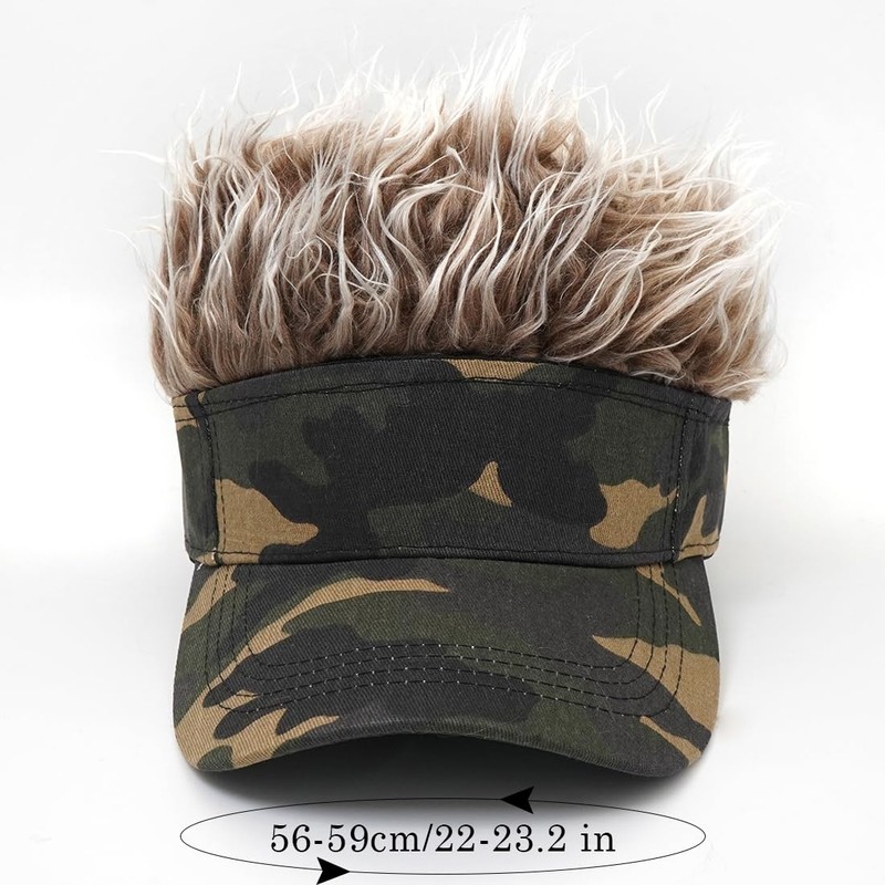 YeeHeen Mens Visor Cap Wig Spiked Adjustable Baseball Cap Sun