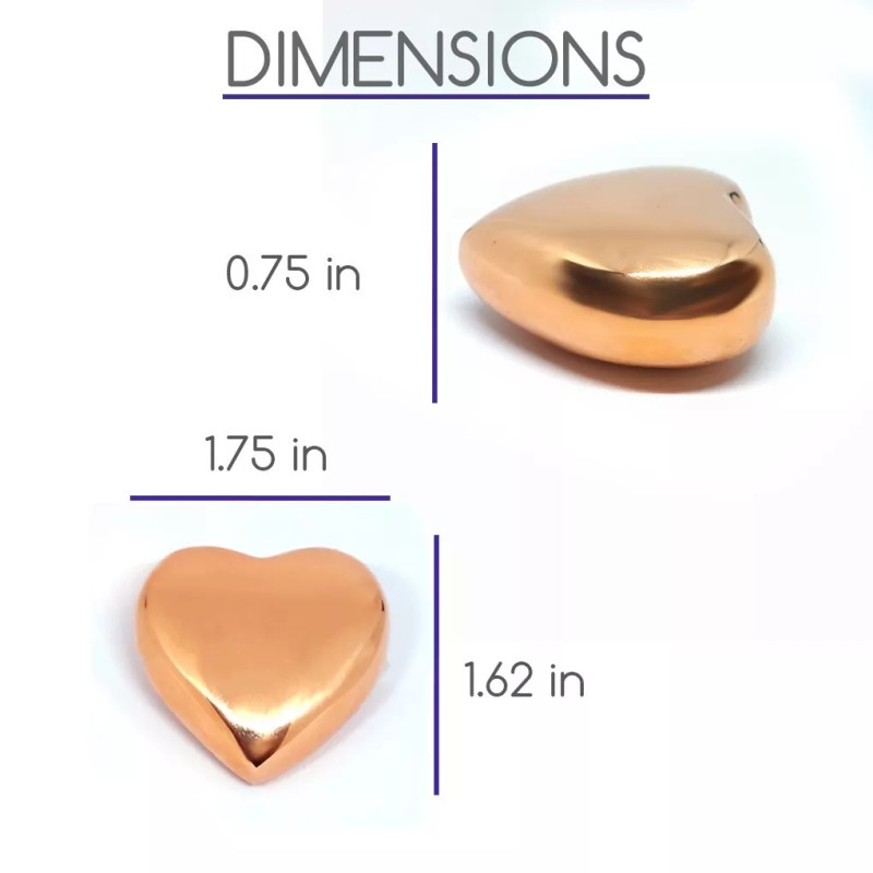 100% Solid Copper Heart 1.75in for Love + Joy Meditation