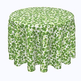 Fabric Textile Products, Machine Washable, 100% Milliken Polyester, Tablecloths, Table Runners, Napkins, & Outdoor Tablecloths, St. Patrick's Day Puzzle Pieces (70" Round)