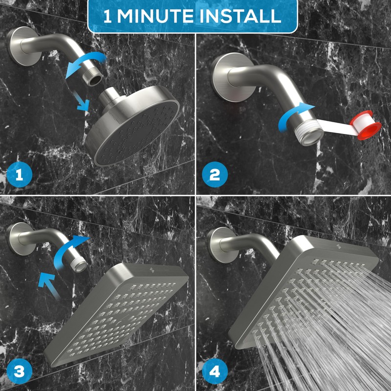 SparkPod Shower Head - High Pressure Rain - Premium Quality