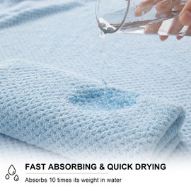 Extra Large Bath Towel Sheet Set 35x70 Inches - Oversized Bath Towels Set,Jumbo Large Microfiber - Quick Dry, Lightweight,Super Soft,Highly Absorbent Towel Set for Bathroom,Hotel,SPA,Pack of 4 (Blue)