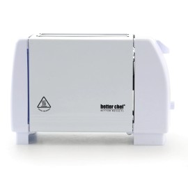 TD Better Chef Electric 2-Slice Toaster Automatic with Pull-Out Crumb Tray Stainless Steel Housing for Breakfast at Home Hotelcolor: White