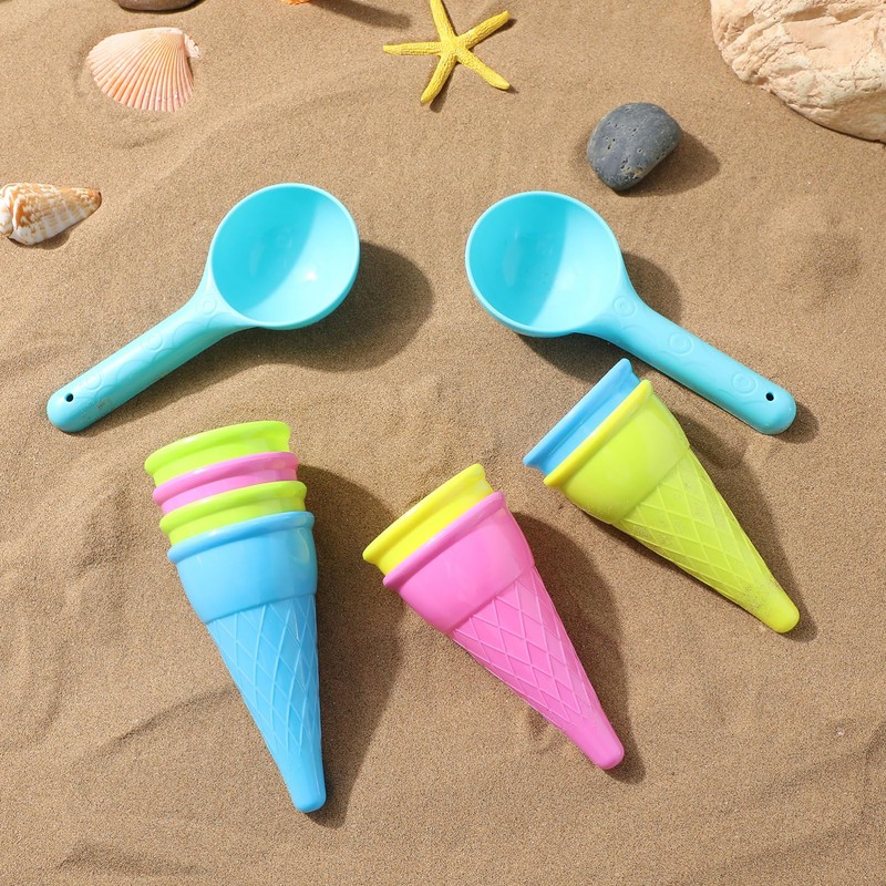 Toyvian Sand Toys Ice Cream Cone, Outdoor Scoop Plastic Ice