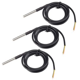 VKLSVAN 3PCS DS18B20 1M Length Stainless Steel Waterproof Temperature Probe Sensor with Probe