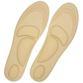 Plantillas de apoyo para el arco de Dr. Foot's, ayudan contra la fascitis plantar, el metatarso y el dolor de talón, plantillas cómodas de espuma antisudor para la absorción de golpes (M | 5 ~ 9 US Mujeres, Beige)