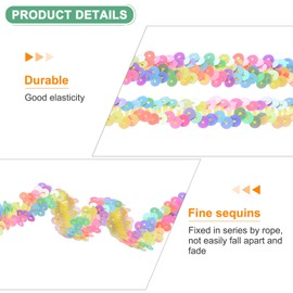 M METERXITY 1-Pack Elastic Sequins Trim, 16 Yards 0.8 Inch Flat Paillette Glitters Sequin Trim 2 Row Metallic Sequins Trim for Craft Sewing Trimming/Dress Embellish Headband [Colorful]