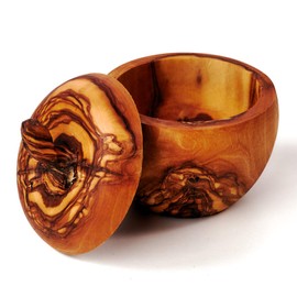 das Olivenholzbrett Box with Lid IN Apple Shape - 10cm