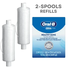 Oral-B NEW VERSION! Oral-B Glide Floss Refills, 2 Spools - Unflavored, Micro Textured