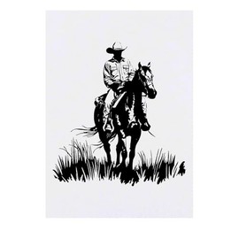 'Cowboy Riding Horse ' Temporary Tattoo - Water Resistant, Skin-Safe, Non-Toxic Transfer (TO00083115)