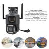 Smart Outdoor Camera 4MP Wireless Three Lens Remote Monitor Auto