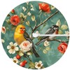 Outdoor Round Tablecloth with Umbrella Hole, Birds Flowers Outdoor Umbrella