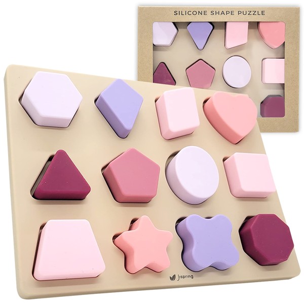 Jispring [Silicone] Shape Puzzles for Dementia, Cognitive Matching Games for