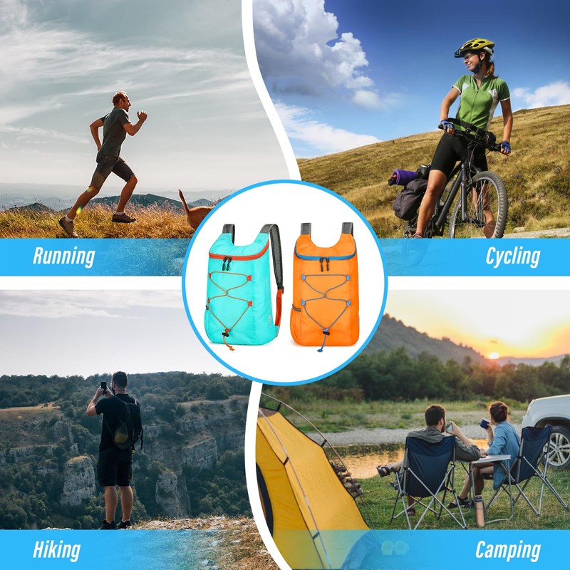 Sahunfri 2 Pcs Ultra Lightweight Backpack, Foldable Backpack Water Resistant