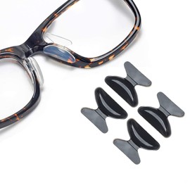 Eyeglass Nose Pads - SMARTTOP Stick on 2.5mm Silicone Anti Slip Adhesive Eyewear Nose Pads Cushions for Eyeglasses Sunglasses Spectacles - 12 Pairs(Black)