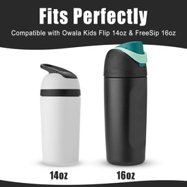 Mokoart Silicone Boot Compatible with Owala Kids Water Bottle 16/14 oz, Anti-Slip Rubber Bottom Protective Sleeve for Owala Kids FreeSip 16oz, Accessories for Owala Kids Flip 14oz (Black)