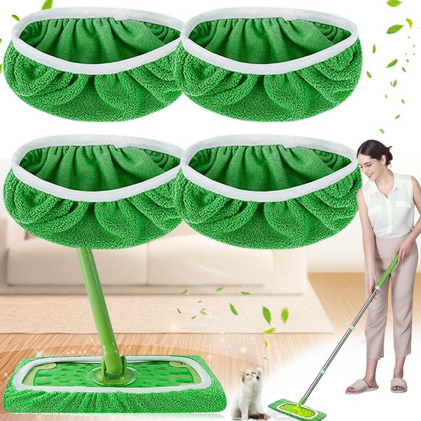 Pack of 4 Wipes Reusable for Sweeper Mop, Moist Floor