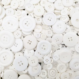 600-700Pcs White Buttons for Crafts Bulk Assorted Sizes White Craft Buttons for Crafting, DIY, Birthday Decoration, Party Decor