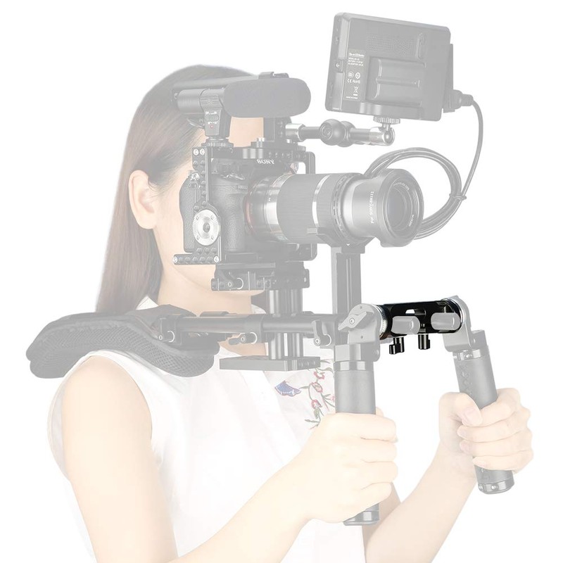 NICEYRIG 15mm Double Hole Rod Clamp with ARRI Standard Rosette