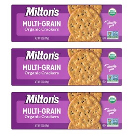 Milton's Organic Crackers, Multi-Grain - Certified Organic, Non-GMO Project Verified, Kosher, Made With 4 Whole Grains & 3 Seeds, Great for Charcuterie Boards - 6 Oz, Pack of 3