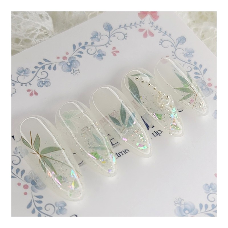 Fresh Leaf Handmade Nail Tips - Oval / 프레쉬 리프