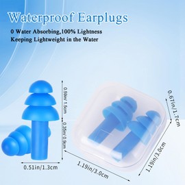24 Pair Blue Ear Plugs Bulk NRR 29dB Reusable Silicone Ear Plugs with Plastic Cases Soft Foam Ear Plugs for Sleeping Noise Cancelling Concerts Shooting Swimming Noise Reduction