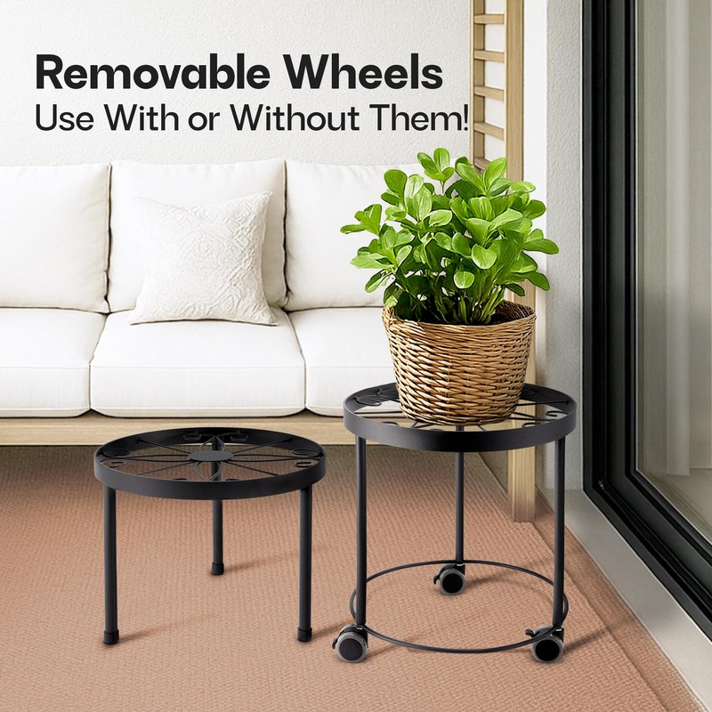 US Original Indoor Plant Stand with Wheels, (2 Sizes) Metal
