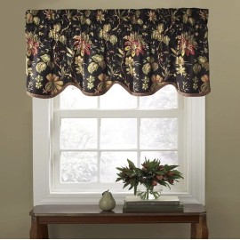 Waverly JCP WAVERLY FELICITE  DECORATIVE TRIM   VALANCE  NOIR BLACK  50" W X 15" L  NEW