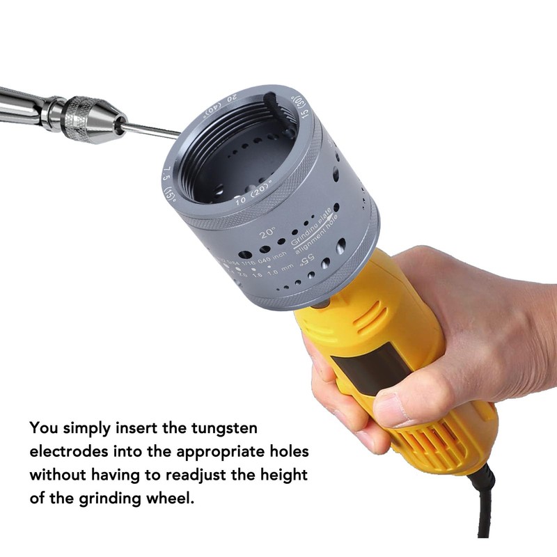 Tungsten Electrode Sharpener Grinder Head,TIG Welding Tool with Cut-Off Slot