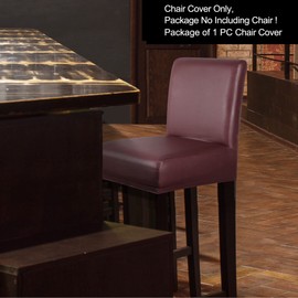 PiccoCasa Waterproof Bar Stool Covers, Faux Leather Pub Counter Height Side Chair Covers with Elastic Band Burgundy 1Pcs