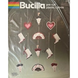 Bucilla Vintage NOS: Bucilla 12 "ANTIQUES" Christmas Ornaments Plastic Canvas Kit 61049