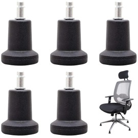 Itian Pack of 5 Floor Gliders, Office Chair, Sliders, Replacement, Chair Gliders Stand for Desk Chair, Rotating Office Chair, Swivel Chair, Fixed Wheels (Black)