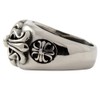 sakuto Men's Ring, Stainless Steel, Floral Cross, Cross Ring, Silver