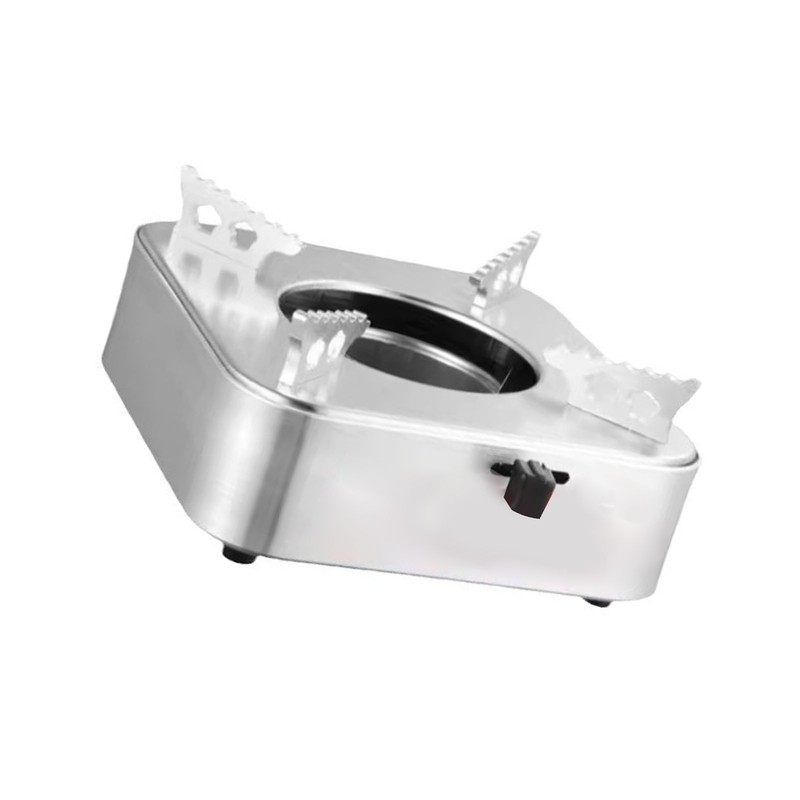 Square Camping Stove Fast Heating Adjust Fire Portable Alcohol Burner