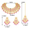 Aheli Gold Plated Kundan Dangling Pearls Necklace Earring Maangtikka Jewellery