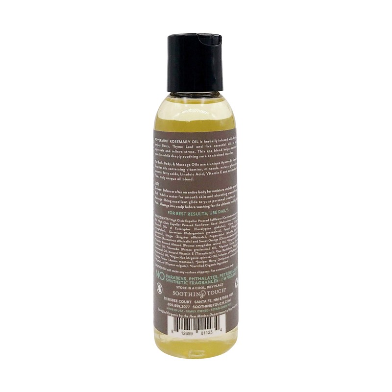 Soothing Touch Peppermint Rosemary Organic Bath, Body & Massage Oil,