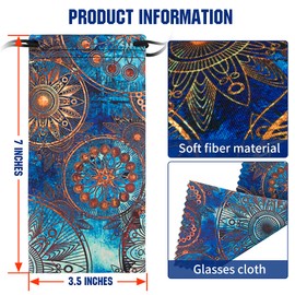 Aatacas Soft Eyeglass Pouch 3 Pack - Microfiber Screen Cleaning Bag Pouch for Glasses (3 PACK#NEW C)