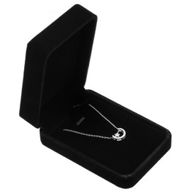 POKOFO Classic Velvet Necklace Pendant Box Jewelry Gift Boxes (Black)