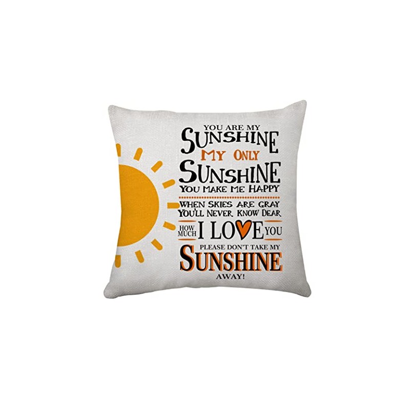 Hasodeo You Are My Sunshine Cushion Covers Gift Pillowcase for