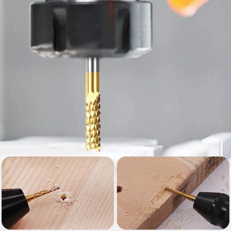 10 Pieces Titanium Coated End Mill Carbide CNC Cutter Tools