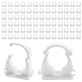80Pcs Single Hinged Pipe Clips, Ø20mm Single Quick Lock Pipe Clamps, Interlockable Conduit Clips, Plastic Tubing Snap Clamps Up to 95 °C (203 °F), Push-Fit Pipe Holder for Pipeline Hose Plumbing