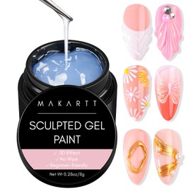 Makartt Makartt 3D Nail Gel: 3D Painting Gel Clear Nail Gel For Chrome Nail Powder Micro 3D Sculpting Gel No Wipe UV Gel for Gel Nail Polish 3D Carving Drawing Gel for Nail Art at Home & Salon DIY 0.28 fl.oz